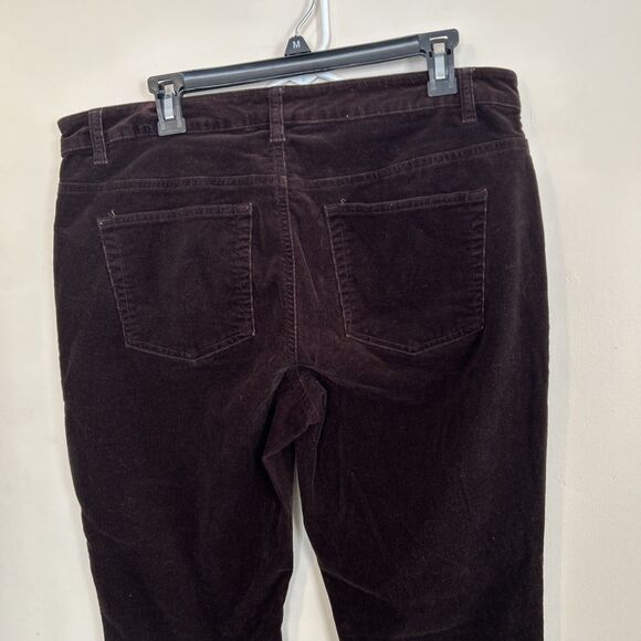 Chaps Womens Dark Brown Chocolate Straight Leg Bootcut Corduroy Pants 14 Y2K Hip - Picture 5 of 8